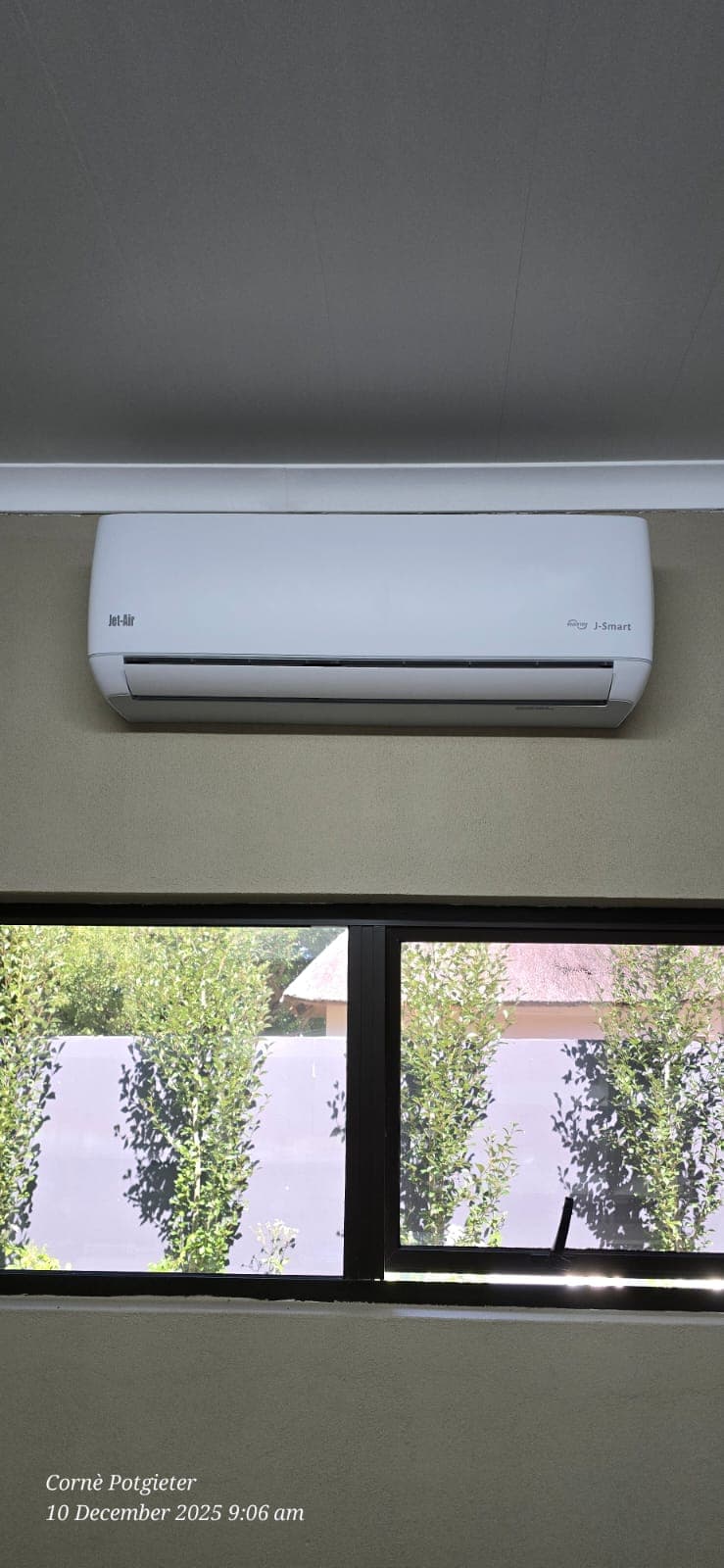 Wall-mounted AC unit — new installation